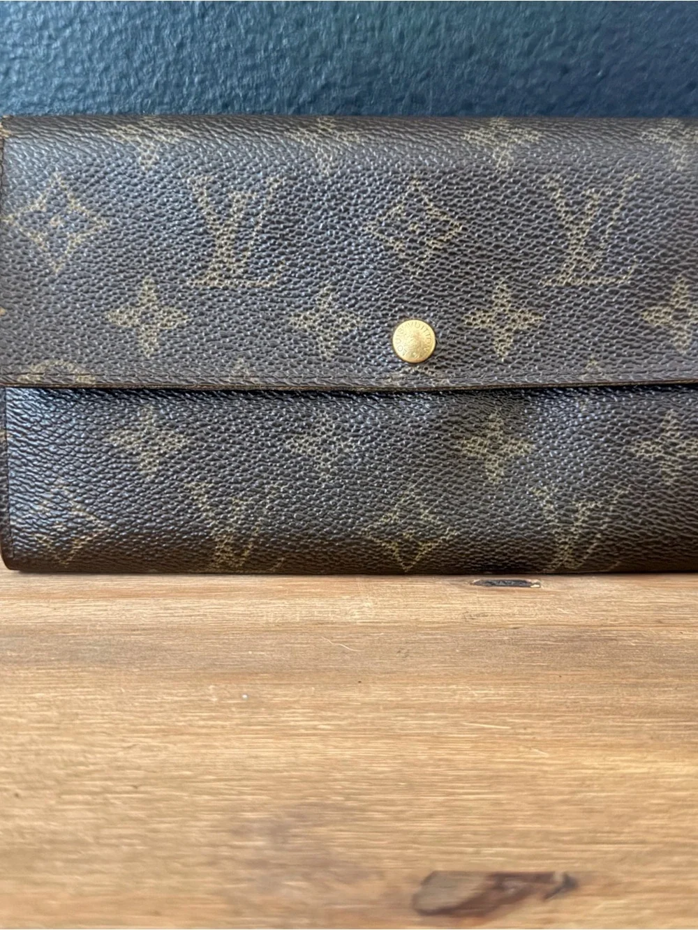 Louis Vuitton Monogram Continental Wallet in Dark Brown with Gold Snap